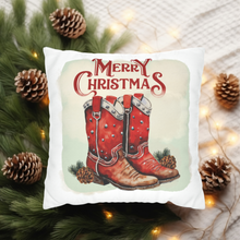 Load image into Gallery viewer, Christmas Pillow Cover, White Christmas Pillow Cover, Rustic Christmas, Holiday Pillow Cover, Farmhouse Decor Pillow, Christmas Porch Decor
