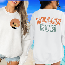 Load image into Gallery viewer, Beach Bum Crewneck Sweatshirt or T-Shirt Women&#39;s Summer Front and Back Design
