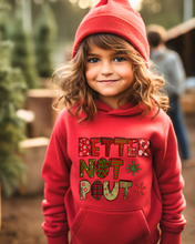 Load image into Gallery viewer, Better Not Pout Kids Hooded Sweatshirt, Cute Kids Christmas Hoodie
