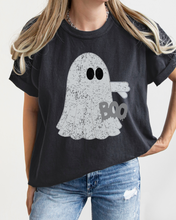 Load image into Gallery viewer, Halloween Boo Comfort Colors T-Shirt, Women&#39;s Distressed-Look Design, Funny Ghost T-Shirt
