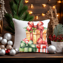 Load image into Gallery viewer, Christmas Pillow Covers, Square Pillow Cover, Country Pillow Covers, Holiday Decor Pillow Cover, Tis The Season, Fun Christmas Pillows
