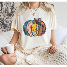 Load image into Gallery viewer, Calico Pumpkin Fall Comfort Colors® T-Shirt, Cute Hand Drawn Pumpkin T-Shirt, Women&#39;s Shirt
