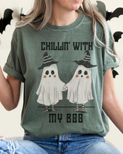 Load image into Gallery viewer, Halloween Comfort Colors® T-Shirt, Chillin&#39; With My Boo Women&#39;s Gothic Creepy Design T-Shirt
