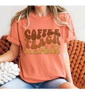 Load image into Gallery viewer, Teacher&#39;s Coffee Teach Repeat Comfort Colors® T-Shirt, Retro Funny Design T-Shirt
