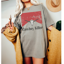 Load image into Gallery viewer, Cowboy Killer T-Shirt, Retro, Distressed Western Cowboy Bull Rodeo Design, Comfort Colors® T-Shirt, T-Shirt Dress
