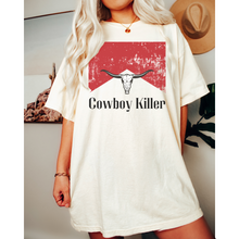 Load image into Gallery viewer, Cowboy Killer T-Shirt, Retro, Distressed Western Cowboy Bull Rodeo Design, Comfort Colors® T-Shirt, T-Shirt Dress
