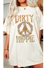 Load image into Gallery viewer, Dirty Hippie Peace Sign T-Shirt, Vintage-Inspired T-Shirt, Trendy Hippie T-Shirt Ovrersized Design and T-Shirt
