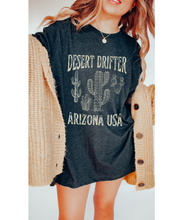 Load image into Gallery viewer, Desert Drifter, Arizona USA T-Shirt, Vintage-Inspired T-Shirt, Trendy Hippie T-Shirt Western Desert Distressed Design
