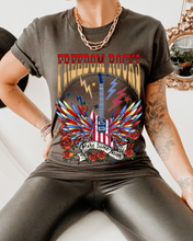 Load image into Gallery viewer, Freedom Rocks Comfort Colors® Shirt, Women&#39;s 4th of July Summer T-Shirt, Garment Dyed, Boho, Retro Guitar
