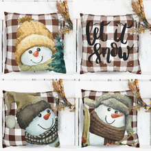 Load image into Gallery viewer, Christmas Pillow Covers, Rustic Country Square covers, Country Farmhouse Decor, Cute Coordinating Pillow Cover Set, Farmhouse Pillows
