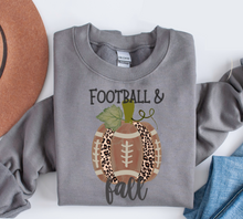 Load image into Gallery viewer, Football and Fall Women&#39;s Crewneck Sweatshirt, Cute Watercolor Football Pumpkin Fall Shirt
