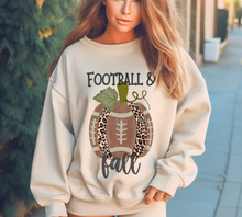 Load image into Gallery viewer, Football and Fall Women&#39;s Crewneck Sweatshirt, Cute Watercolor Football Pumpkin Fall Shirt
