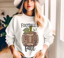 Load image into Gallery viewer, Football and Fall Women&#39;s Crewneck Sweatshirt, Cute Watercolor Football Pumpkin Fall Shirt
