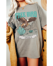 Load image into Gallery viewer, Free Bird Comfort Colors® T-Shirt, T-Shirt Dress, Turquoise Western Eagle Desert Retro Design T-Shirt
