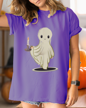 Load image into Gallery viewer, Halloween Gothic Ghost with Candle Comfort Colors® T-Shirt, Graphic Tee, Oversized print, Fall Tee
