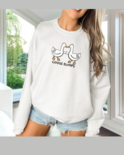 Load image into Gallery viewer, Goose Bumps Crewneck Sweatshirt, Trendy Funny Design, Two Geese Fist bumping Pullover Sweatshirt
