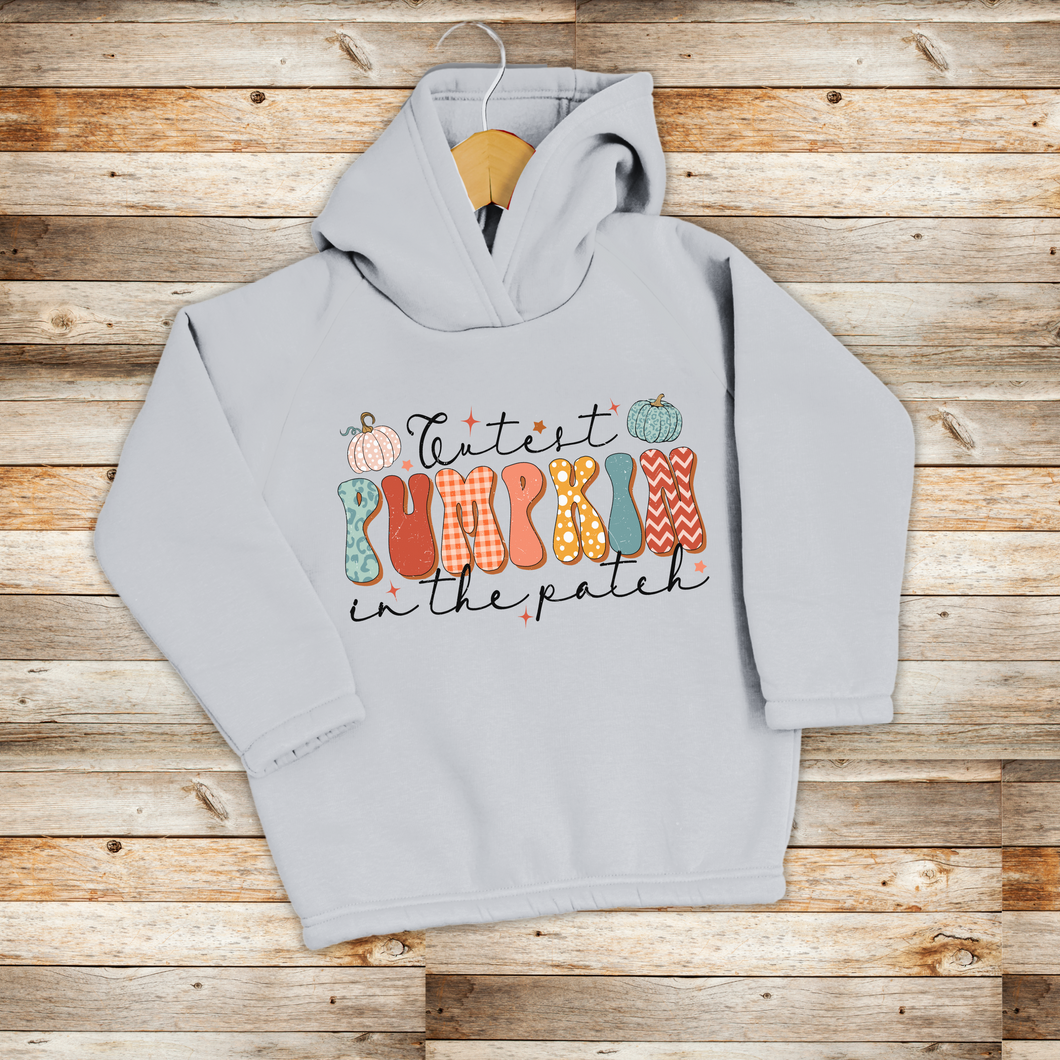 Fall Toddler Pullover Fleece Hoodie, Cutest Pumpkin In The Patch Hooded Sweatshirt, Kids Cozy Pumpkin Patch Hoodie, 2T-6T Sizes