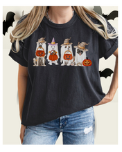 Load image into Gallery viewer, Halloween Trick or Treat Dogs Comfort Colors® T-Shirt, Women&#39;s Cute Retro Dogs Funny T-Shirt
