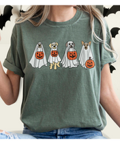 Load image into Gallery viewer, Halloween Trick or Treat Dogs Comfort Colors® T-Shirt, Women&#39;s Cute Retro Dogs Funny T-Shirt
