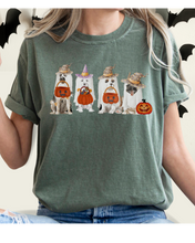 Load image into Gallery viewer, Halloween Trick or Treat Dogs Comfort Colors® T-Shirt, Women&#39;s Cute Retro Dogs Funny T-Shirt
