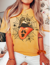 Load image into Gallery viewer, Halloween Comfort Colors® T-Shirt, Women&#39;s Halloween Design, Leopard Print Lips T-Shirt
