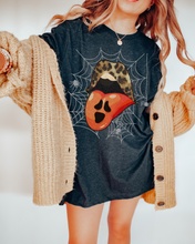 Load image into Gallery viewer, Halloween Comfort Colors® T-Shirt, Women&#39;s Halloween Design, Leopard Print Lips T-Shirt
