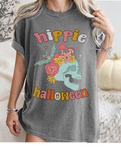 Load image into Gallery viewer, Hippie Halloween Comfort Colors® Funny Retro Skull Design T-Shirt, Women&#39;s Fall Colors T-Shirt
