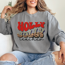 Load image into Gallery viewer, Comfort Colors Christmas Sweatshirt, Women&#39;s Unisex-Sized Teacher Pullover, Cozy Gift for Teacher, Graduation Grad Gift, Retro Christmas
