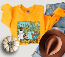 Load image into Gallery viewer, Women&#39;s Howdy Pumpkin Sweatshirt, Cute Halloween Crewneck Pullover
