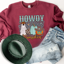 Load image into Gallery viewer, Women&#39;s Howdy Pumpkin Sweatshirt, Cute Halloween Crewneck Pullover
