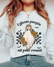 Load image into Gallery viewer, Halloween, I Ghost People All Your Round Retro Design Pullover Sweatshirt
