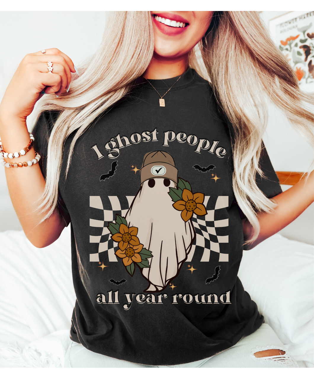 Funny Halloween Comfort Colors® T-Shirt, Women's I Ghost People All Year Round Funny T-Shirt