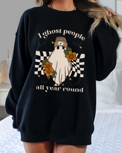 Load image into Gallery viewer, Halloween, I Ghost People All Your Round Retro Design Pullover Sweatshirt
