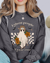 Load image into Gallery viewer, Halloween, I Ghost People All Your Round Retro Design Pullover Sweatshirt
