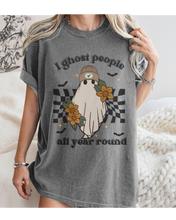 Load image into Gallery viewer, Halloween I Ghost People All Year Round Comfort Colors® T-Shirt, Graphic Tee, Halloween Retro Design print, Fall Tee
