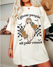 Load image into Gallery viewer, Funny Halloween Comfort Colors® T-Shirt, Women&#39;s I Ghost People All Year Round Funny T-Shirt
