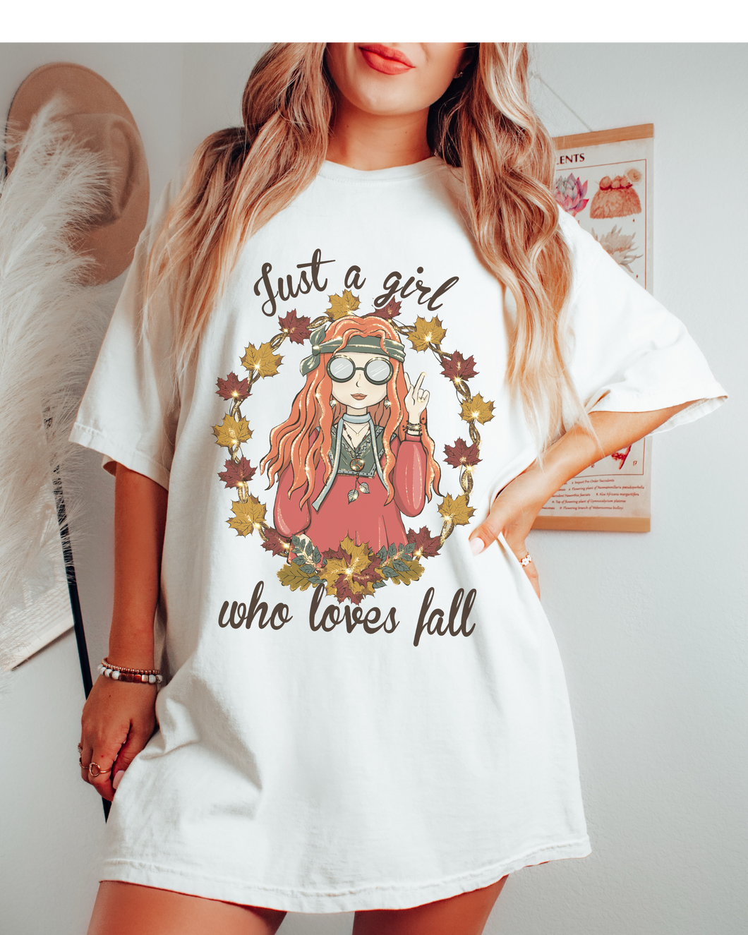 Women's Cute Fall Comfort Colors® T-Shirt, Women's Just A Girl Who Loves Fall Lover T-Shirt