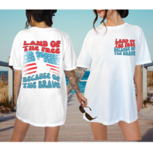 Load image into Gallery viewer, Land Of The Free 4th of July Comfort Colors® T-Shirt, Front and Back Design T-Shirt, Trendy 1970&#39;s Statue Of Liberty
