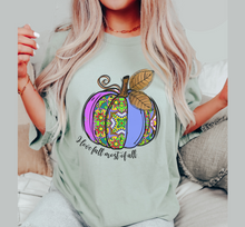 Load image into Gallery viewer, Watercolor Pumpkin Fall Comfort Colors® Hand Drawn Pastel Pumpkin T-Shirt, Women&#39;s Shirt
