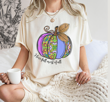 Load image into Gallery viewer, Watercolor Pumpkin Fall Comfort Colors® Hand Drawn Pastel Pumpkin T-Shirt, Women&#39;s Shirt
