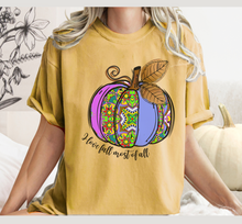 Load image into Gallery viewer, Watercolor Pumpkin Fall Comfort Colors® Hand Drawn Pastel Pumpkin T-Shirt, Women&#39;s Shirt
