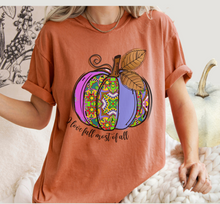 Load image into Gallery viewer, Watercolor Pumpkin Fall Comfort Colors® Hand Drawn Pastel Pumpkin T-Shirt, Women&#39;s Shirt
