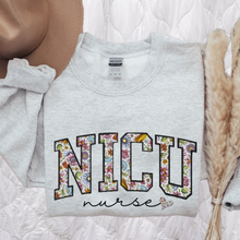 Load image into Gallery viewer, Women&#39;s Sweatshirt, NICU Sweatshirt, Nurse Crewneck, Nurses Crewneck Shirt, Gift For Nurse, Nurse Grad Sweatshirt, Varsity Letters Shirt
