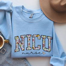 Load image into Gallery viewer, Women&#39;s Sweatshirt, NICU Sweatshirt, Nurse Crewneck, Nurses Crewneck Shirt, Gift For Nurse, Nurse Grad Sweatshirt, Varsity Letters Shirt
