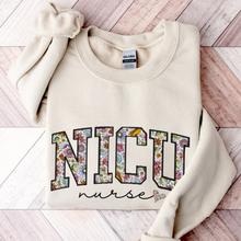 Load image into Gallery viewer, Women&#39;s Sweatshirt, NICU Sweatshirt, Nurse Crewneck, Nurses Crewneck Shirt, Gift For Nurse, Nurse Grad Sweatshirt, Varsity Letters Shirt
