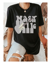 Load image into Gallery viewer, Nashville Retro Distressed Design T-Shirt, Vintage-Inspired T-Shirt, Design, Trendy Hippie T-Shirt
