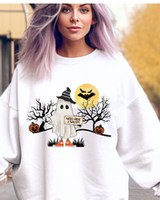 Load image into Gallery viewer, Need Ride 2 Salem Women&#39;s Crewneck Sweatshirt, Cute Halloween Pullover
