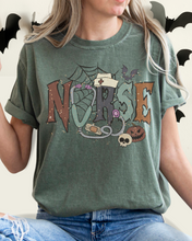 Load image into Gallery viewer, Nurse Halloween Comfort Colors® T-Shirt, Women&#39;s Halloween Design Tee, Retro Nurses Halloween T-Shirt
