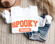 Load image into Gallery viewer, Women&#39;s Halloween or Fall Spooky Season Crewneck Sweatshirt Varsity Letters Shirt
