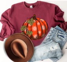 Load image into Gallery viewer, Women&#39;s Fall Hand Drawn Pumpkin Design Pullover Sweatshirt
